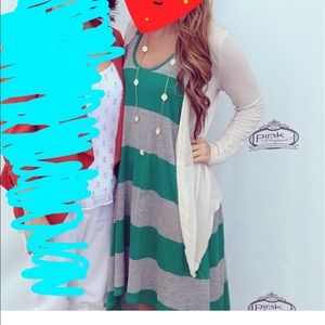 Green & Grey high low T shirt Maxi dress